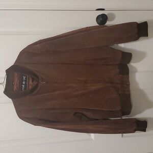 Vintage 80's/90s Brown sueded leather bomber jacket men's size XL